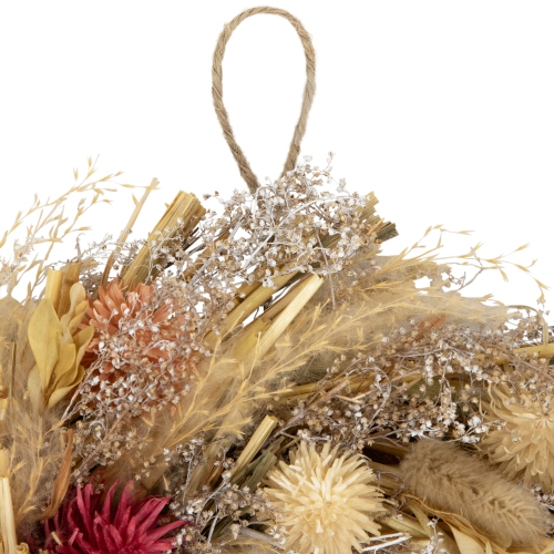 Pampas Grass and Dried Floral Spring Wreath - 11"