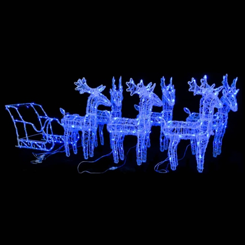 VIDAXL  Reindeers & Sleigh Christmas Decoration 320 Leds Acrylic