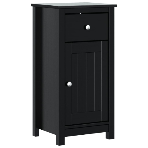 vidaXL Bathroom Cabinet BERG Black 40x34x80 cm Solid Wood Pine