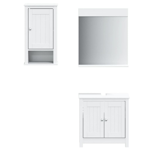 VIDAXL  3 Piece Bathroom Furniture Set Berg White Solid Wood Pine