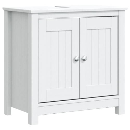 vidaXL Bathroom Sink Cabinet BERG White 60x34x59 cm Solid Wood Pine
