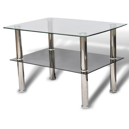 VIDAXL  Coffee Table Glass 2 Tiers