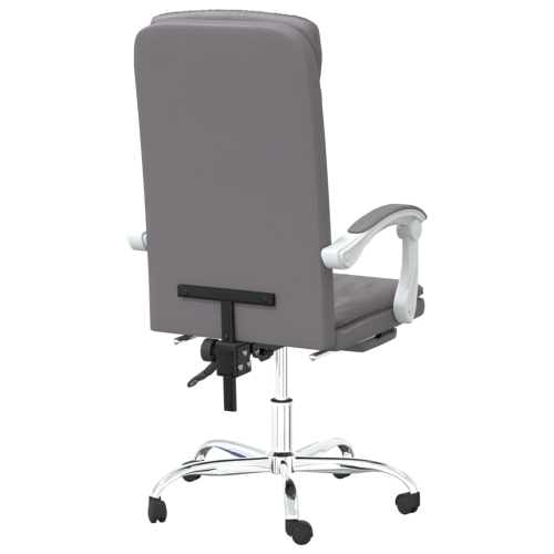 vidaXL Reclining Office Chair Grey Faux Leather
