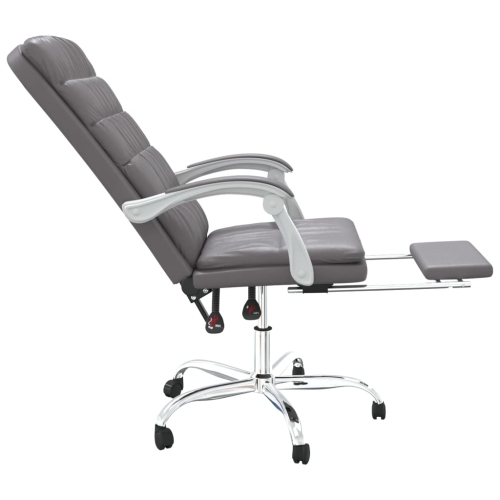 vidaXL Reclining Office Chair Grey Faux Leather
