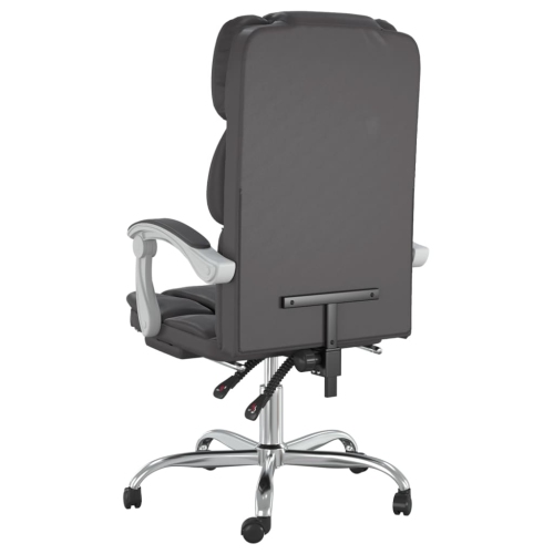 vidaXL Reclining Office Chair Grey Faux Leather