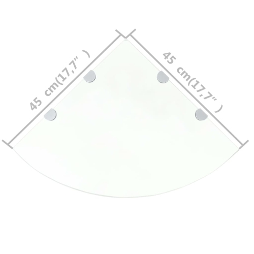 vidaXL Corner Shelves 2 pcs with Chrome Supports Glass Clear 45x45 cm