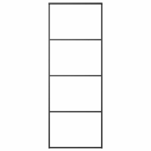 VIDAXL  Sliding Door Frosted Esg Glass And Aluminium 76X205 Cm In Black