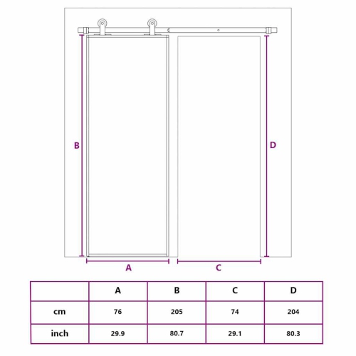 vidaXL Sliding Door Frosted ESG Glass and Aluminium 76x205 cm Black
