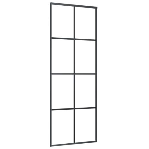 VIDAXL  Sliding Door Aluminium And Esg Glass 76X205 Cm In Black