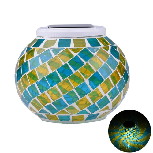 Bonsai Bright Solar Colorful Glass LED Light - Stainless Steel