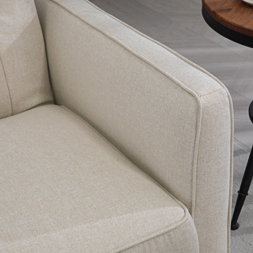 HOMCOM Convertible Sofa Bed with Adjustable Back, Button Tufted Sleeper Sofa Bed Couch with Wood Legs for Living Room, Guest Room, Apartment, Beige