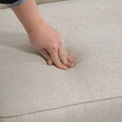 HOMCOM Convertible Sofa Bed with Adjustable Back, Button Tufted Sleeper Sofa Bed Couch with Wood Legs for Living Room, Guest Room, Apartment, Beige