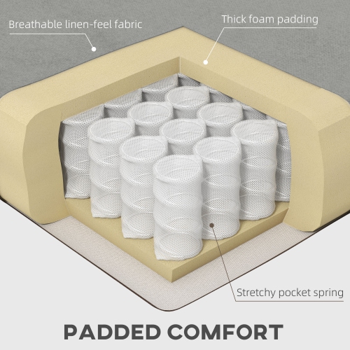 Canapé-lit convertible avec dossier réglable, canapé-lit capitonné à boutons avec pattes en bois pour le salon, la chambre, l'appartement, gris