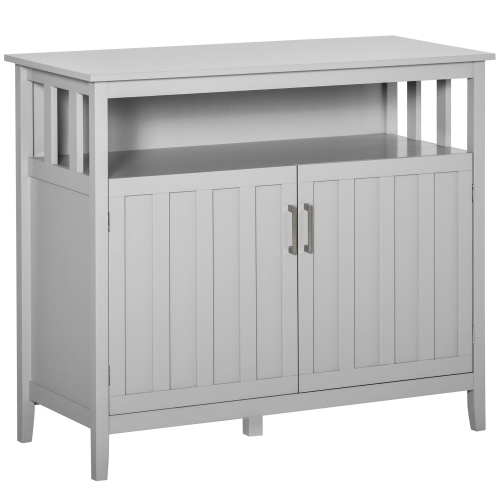 HOMCOM Sideboard Buffet Storage Cabinet, Console Table, Kitchen Storage Cabinet with Open Shelf and Adjustable Shelves, Grey