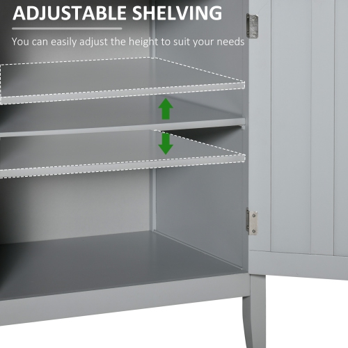 HOMCOM Sideboard Buffet Storage Cabinet, Console Table, Kitchen Storage Cabinet with Open Shelf and Adjustable Shelves, Grey