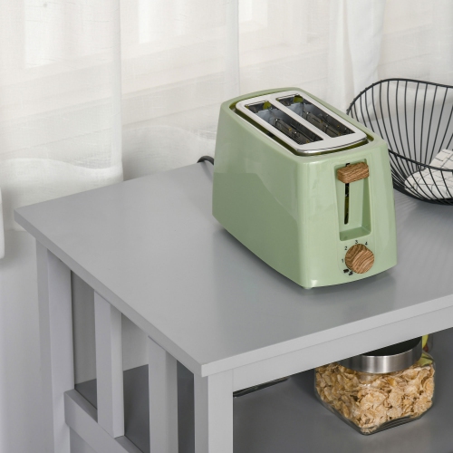 HOMCOM Sideboard Buffet Storage Cabinet, Console Table, Kitchen Storage Cabinet with Open Shelf and Adjustable Shelves, Grey