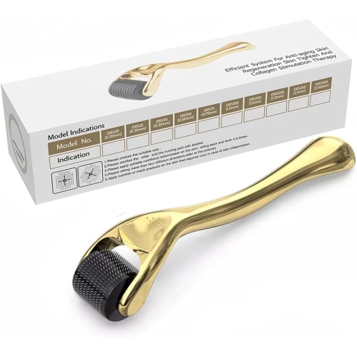 Titanium Microneedle Derma Roller – 1.0MM for Face, Beard & Skincare – Professional Micro Needling Tool for Men & Women with Storage Case