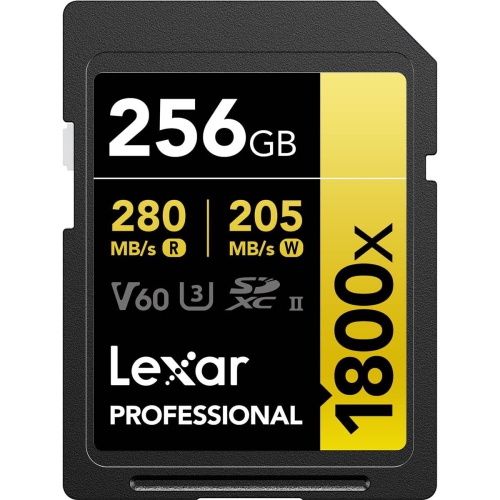 Lexar Gold Series Professional 1800x 256GB UHS-II U3 SDXC Memory