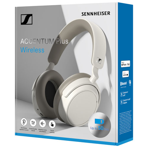 Casque d'écoute Bluetooth à suppression du bruit ACCENTUM Plus de Sennheiser - Blanc