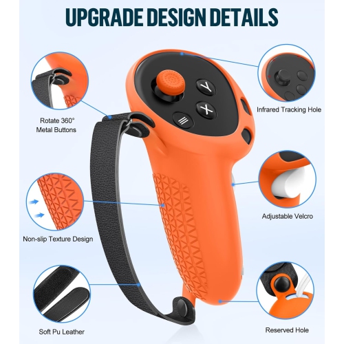 Silicone Cover Set Compatible with Oculus/Meta Quest 3, VR Accessories Protective Cover Includes Controller Grips, Front Shell Headset Cover and Face