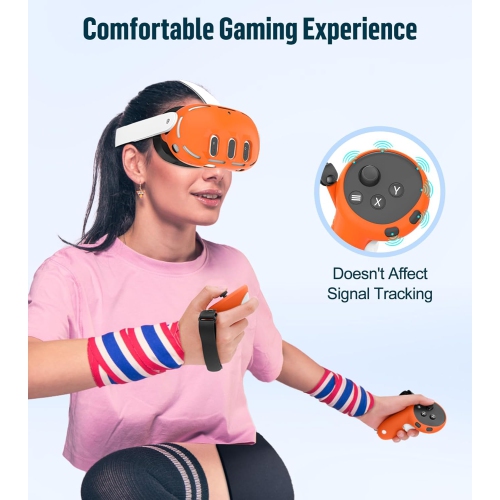 Silicone Cover Set Compatible with Oculus/Meta Quest 3, VR Accessories Protective Cover Includes Controller Grips, Front Shell Headset Cover and Face