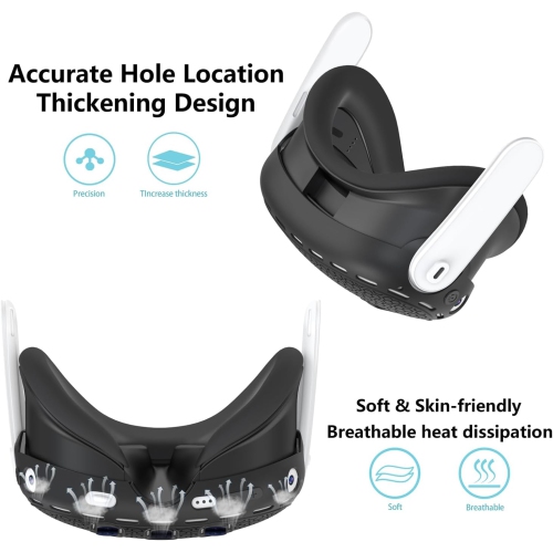 Étui protecteur pour accessoires Oculus/Meta Quest 3, protecteur de couvercle de manette en silicone, habillage souple avec couvre-visage et