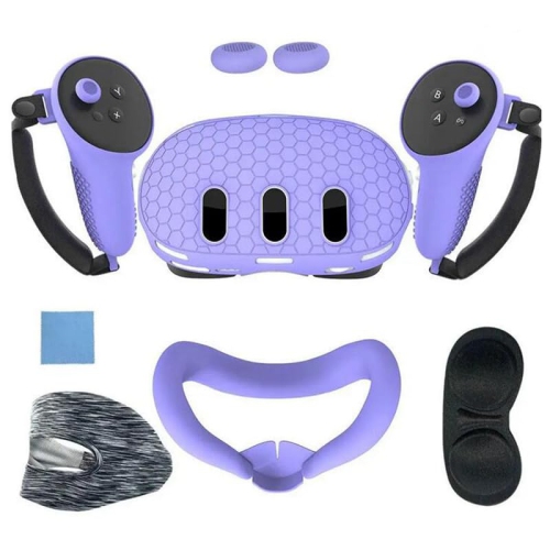 Silicone Protective Cover Shell Case for Meta Quest 3 VR Headset Head Face Cover Eye Pad Handle Grip Button Cap VR Accessories