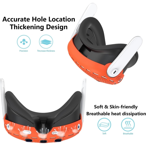 Protective Cover for Oculus/Meta Quest 3 Accessories, Silicone Controllers Grip Cover Protector, Soft Shell Skin with Face Cover and Lens Cover by