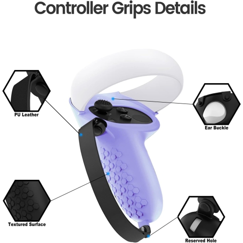 Protective Cover for Oculus/Meta Quest 2 Accessories, Silicone Controllers Grip Cover Protector, Soft Shell Skin with Face Cover and Lens Cover by