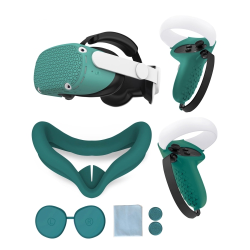 Protective Cover for Oculus/Meta Quest 2 Accessories, Silicone Controllers Grip Cover Protector, Soft Shell Skin with Face Cover and Lens Cover by