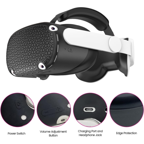 Protective Cover for Oculus/Meta Quest 2 Accessories, Silicone Controllers Grip Cover Protector, Soft Shell Skin with Face Cover and Lens Cover by