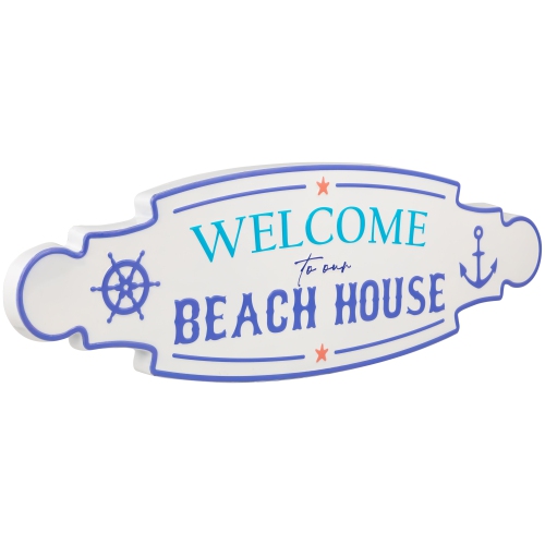 Welcome To Our Beach House Metal Wall Sign - 25.25"