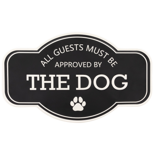 Approved by The Dog Metal Wall Sign - 13.75" - Black and White