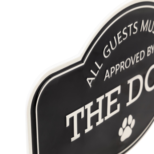 Approved by The Dog Metal Wall Sign - 13.75" - Black and White