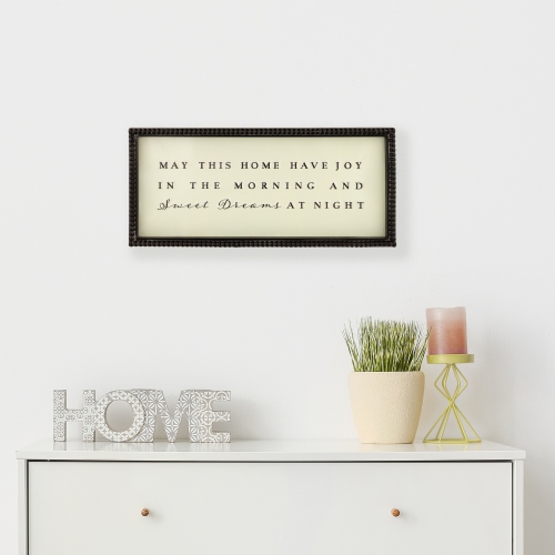 Joy and Sweet Dreams Framed Metal Wall Sign - 17.75"