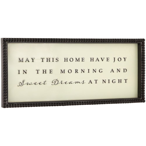 Joy and Sweet Dreams Framed Metal Wall Sign - 17.75"