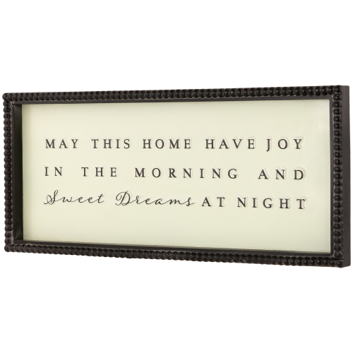 Joy and Sweet Dreams Framed Metal Wall Sign - 17.75"