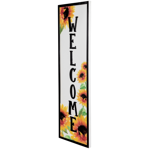 Sunflower Welcome Metal Wall Sign - 23"