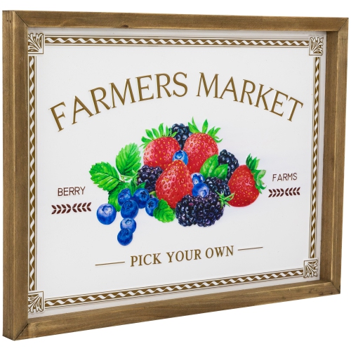 Farmers Market Framed Metal Wall Sign - 15.75"