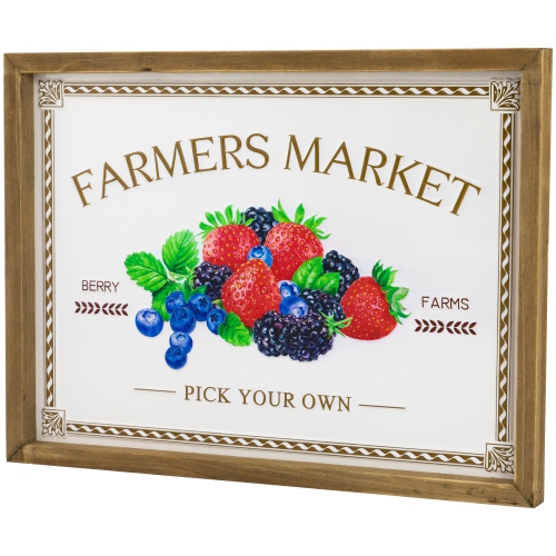 Farmers Market Framed Metal Wall Sign - 15.75"