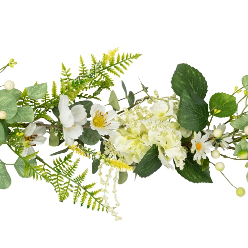 Hydrangea and Eucalyptus Artificial Floral Spring Garland - 5'