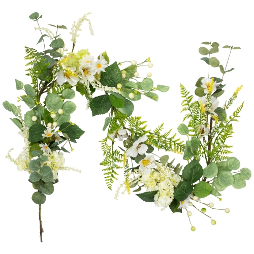 Hydrangea and Eucalyptus Artificial Floral Spring Garland - 5'