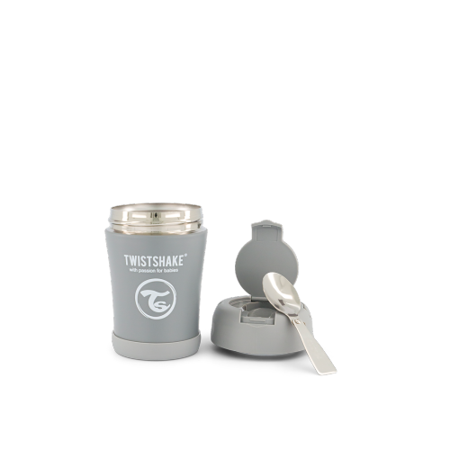 Twistshake Insulated Food Container 350ml Pastel Grey