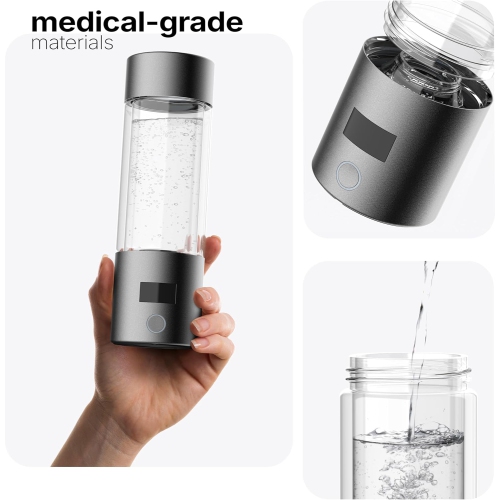 Python Bionic Molecular Hydrogen Water Bottle - Portable SPE/PEM ERW Hydrogen Water with Platinum Titanium Electrodes for Antioxidant-Rich &