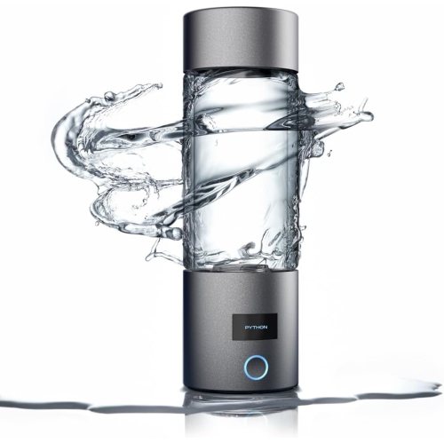 Python Bionic Molecular Hydrogen Water Bottle - Portable SPE/PEM ERW Hydrogen Water with Platinum Titanium Electrodes for Antioxidant-Rich &