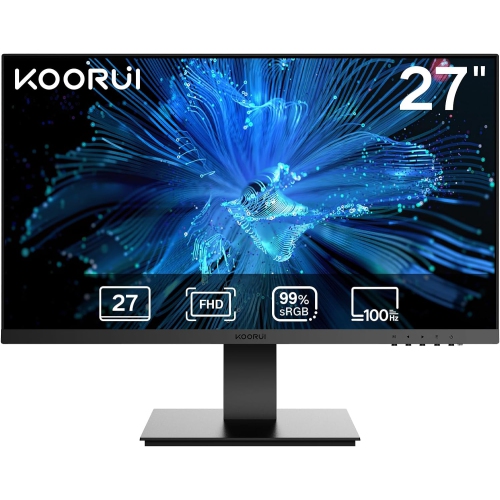 KOORUI 27 Inch Monitor, 100HZ Monitor with Speakers, FHD 1920 x