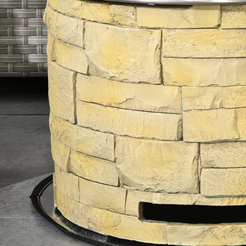 Outsunny Smokeless Fire Pit with Fireproof Mat, 20" Well Style Portable Wood Burning Firepit, Magnesium Oxide Low Smoke Camping Bonfire Stove, Yellow