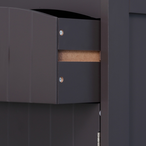 HOMCOM – Armoire de rangement pour salle de bain, grande tour en lin avec 3 tablettes et tiroir et porte, brun