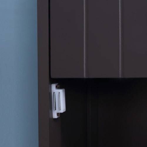 HOMCOM – Armoire de rangement pour salle de bain, grande tour en lin avec 3 tablettes et tiroir et porte, brun