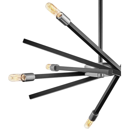 Hinkley Archer Collection Six Light Medium Chandelier, Satin Black